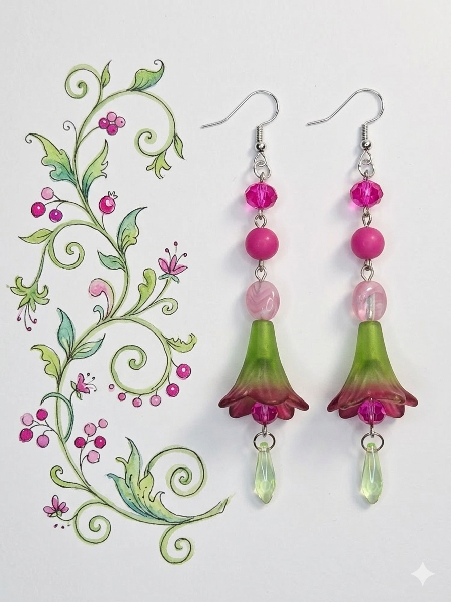 Pink Garden Whimsy Earrings