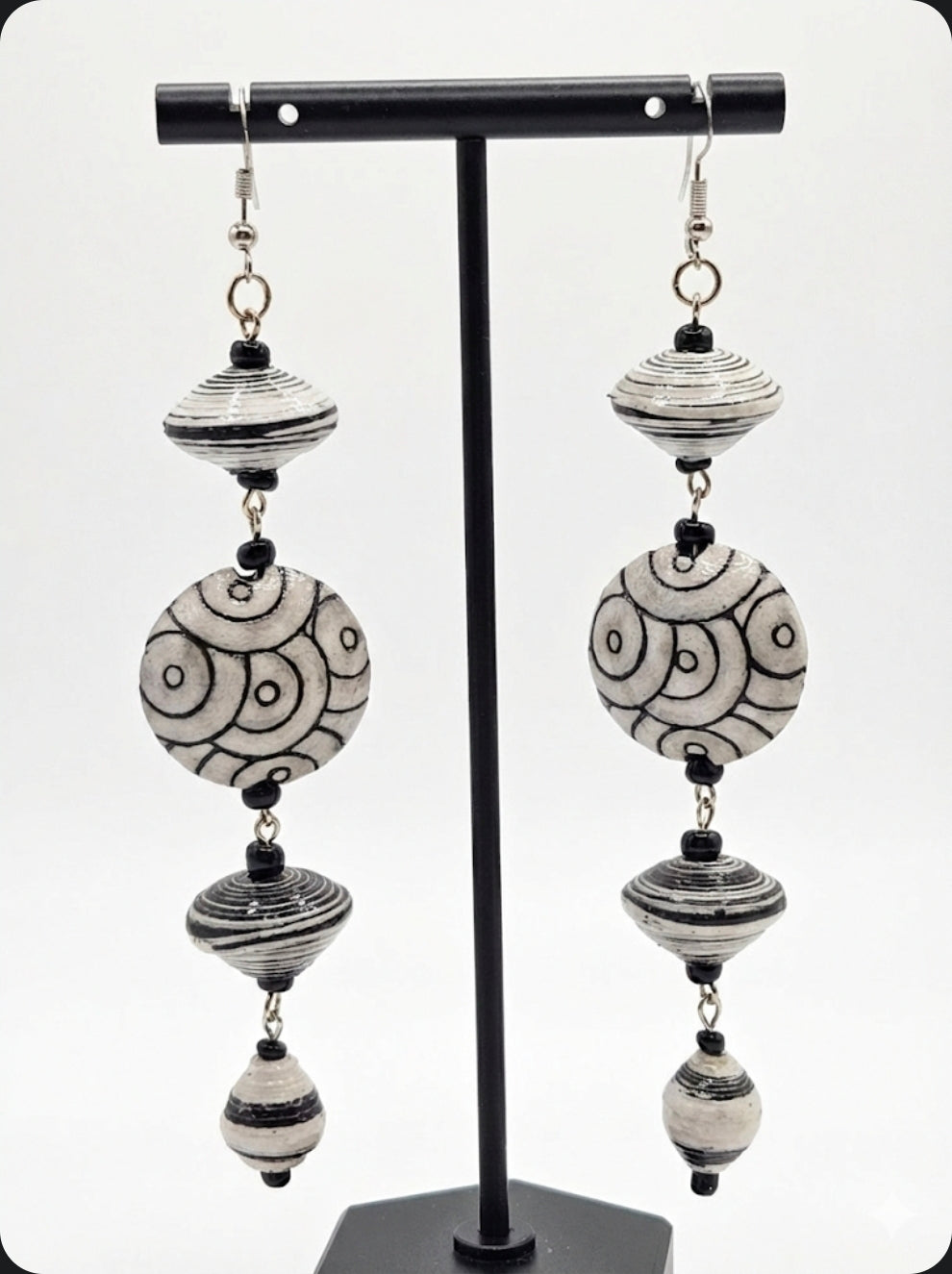 Monochrome Statement Drop Earrings