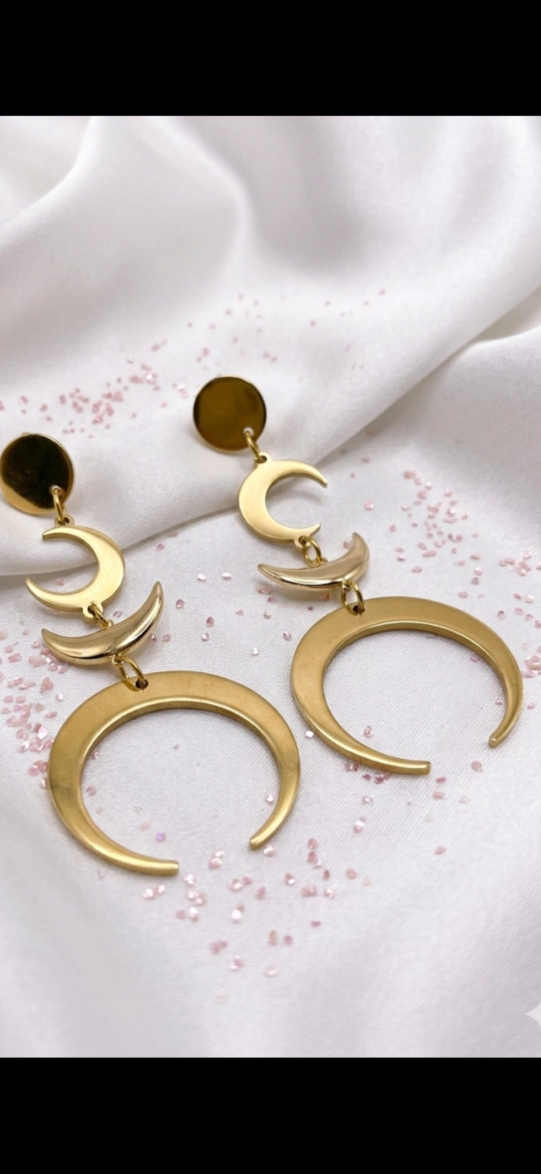 Crescent Cascade Drop Earrings