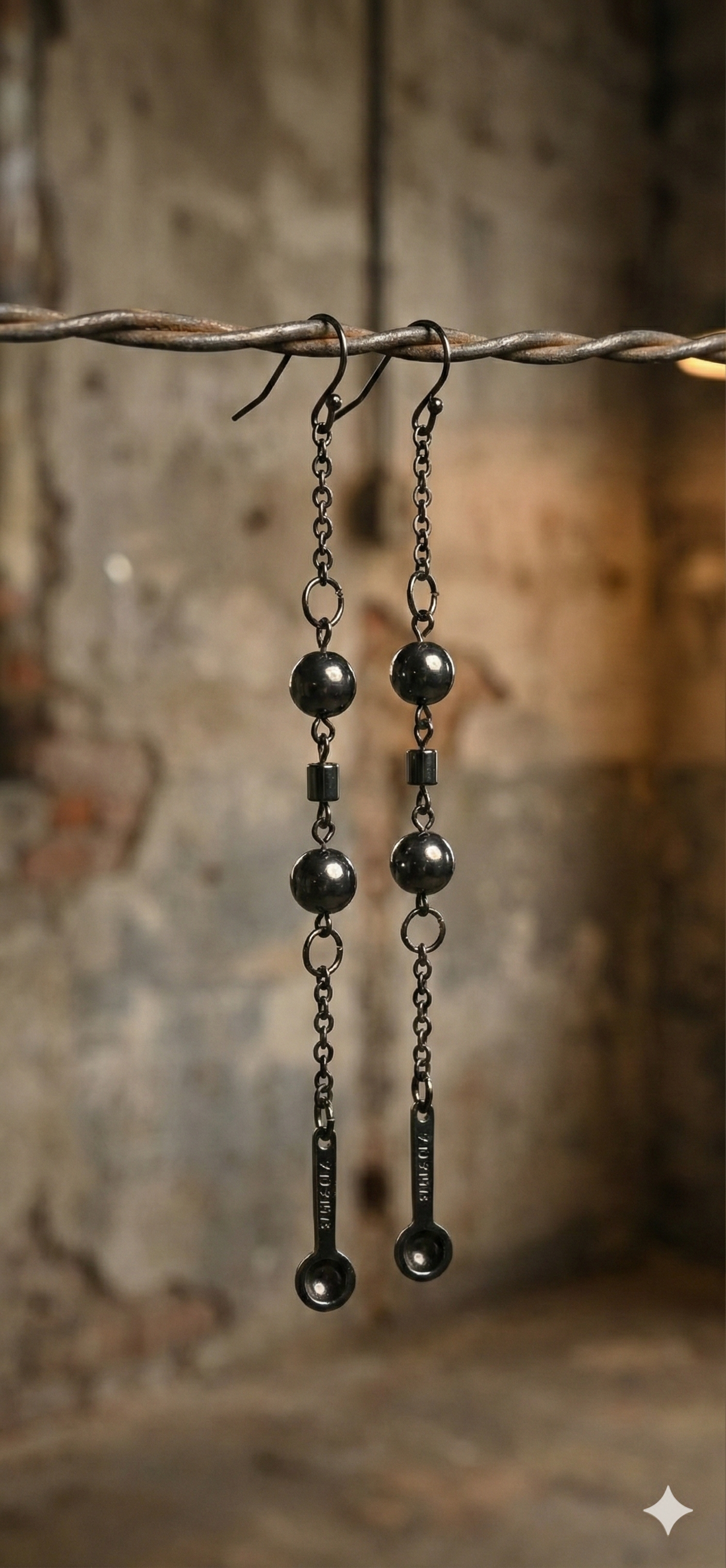 Dark Chain Drop Earrings