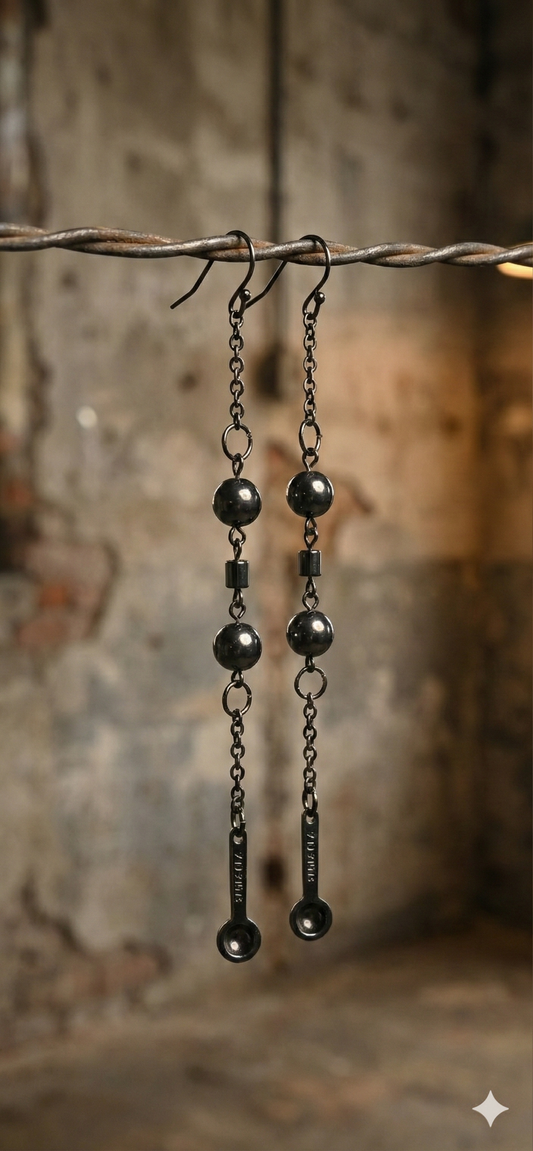Dark Chain Drop Earrings