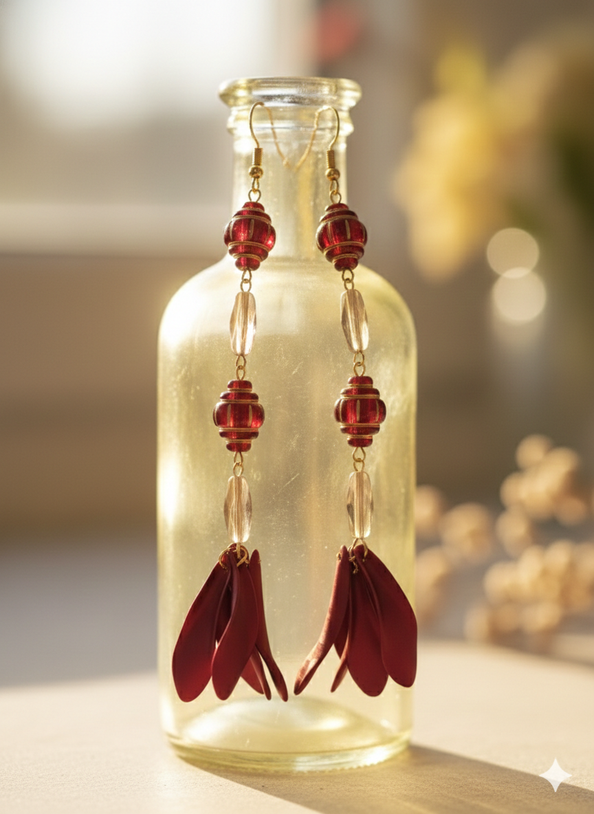 Scarlet Sweep Drop Earrings