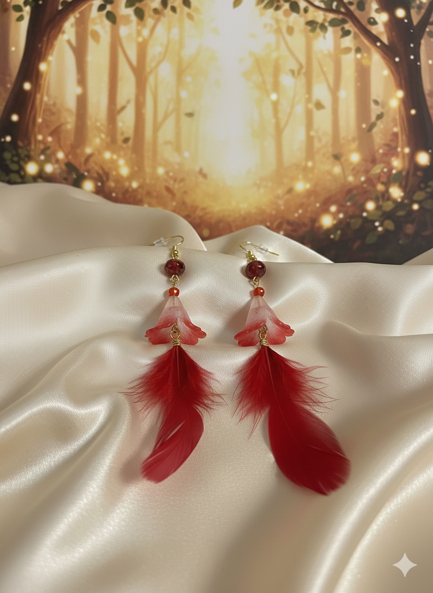 Crimson Tale Drop Earrings