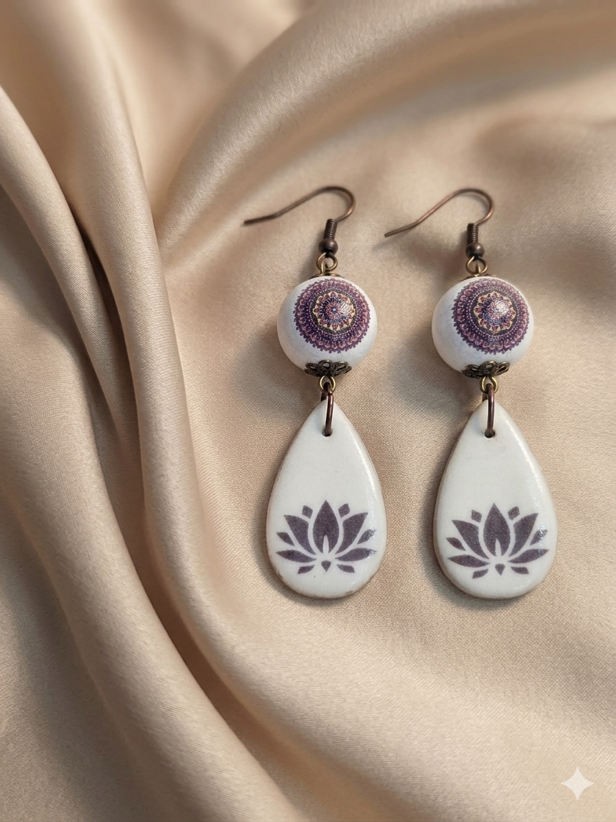 Dangling Lotus Earrings
