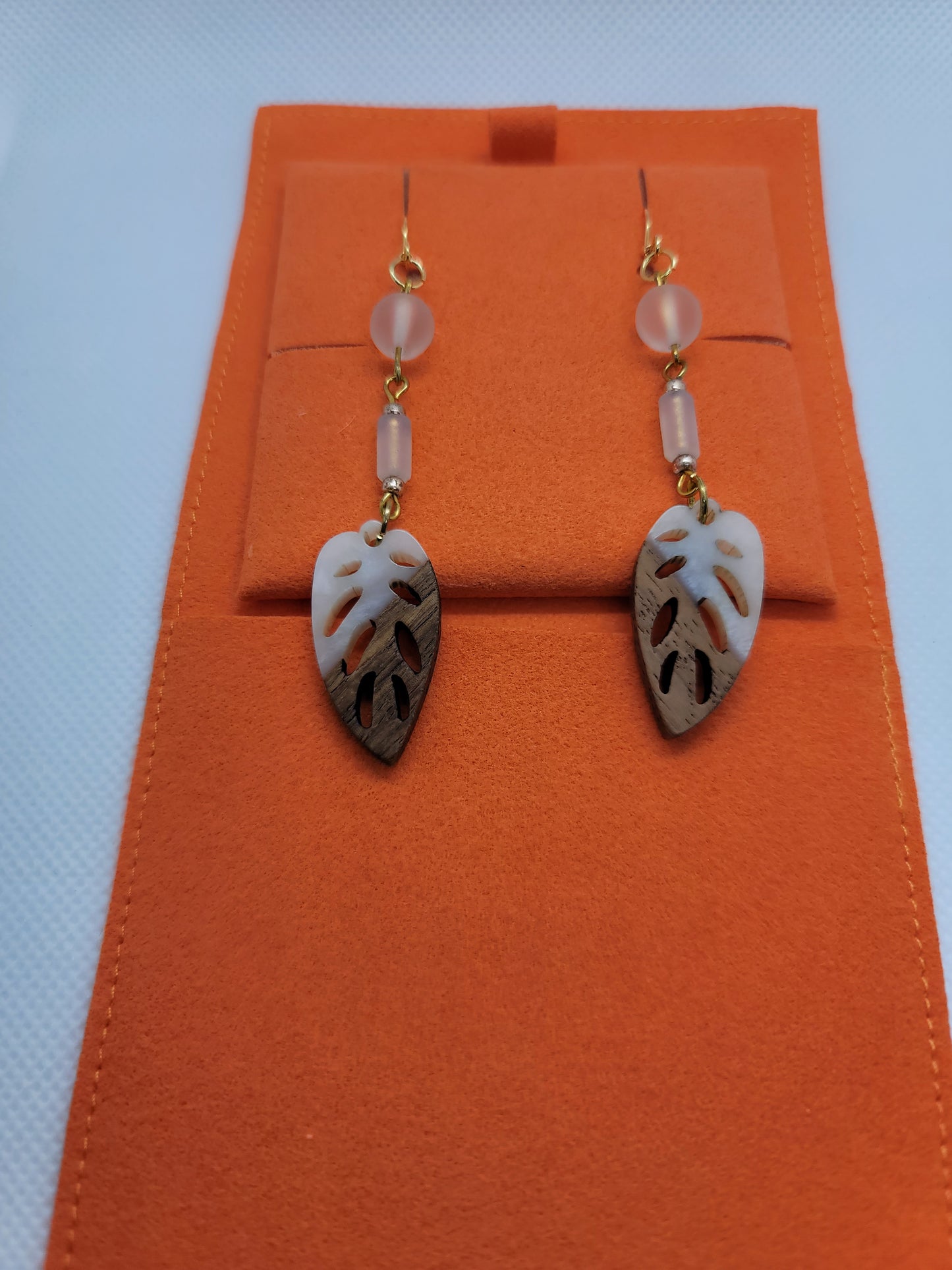 Ivory Leaf Drop Earrings