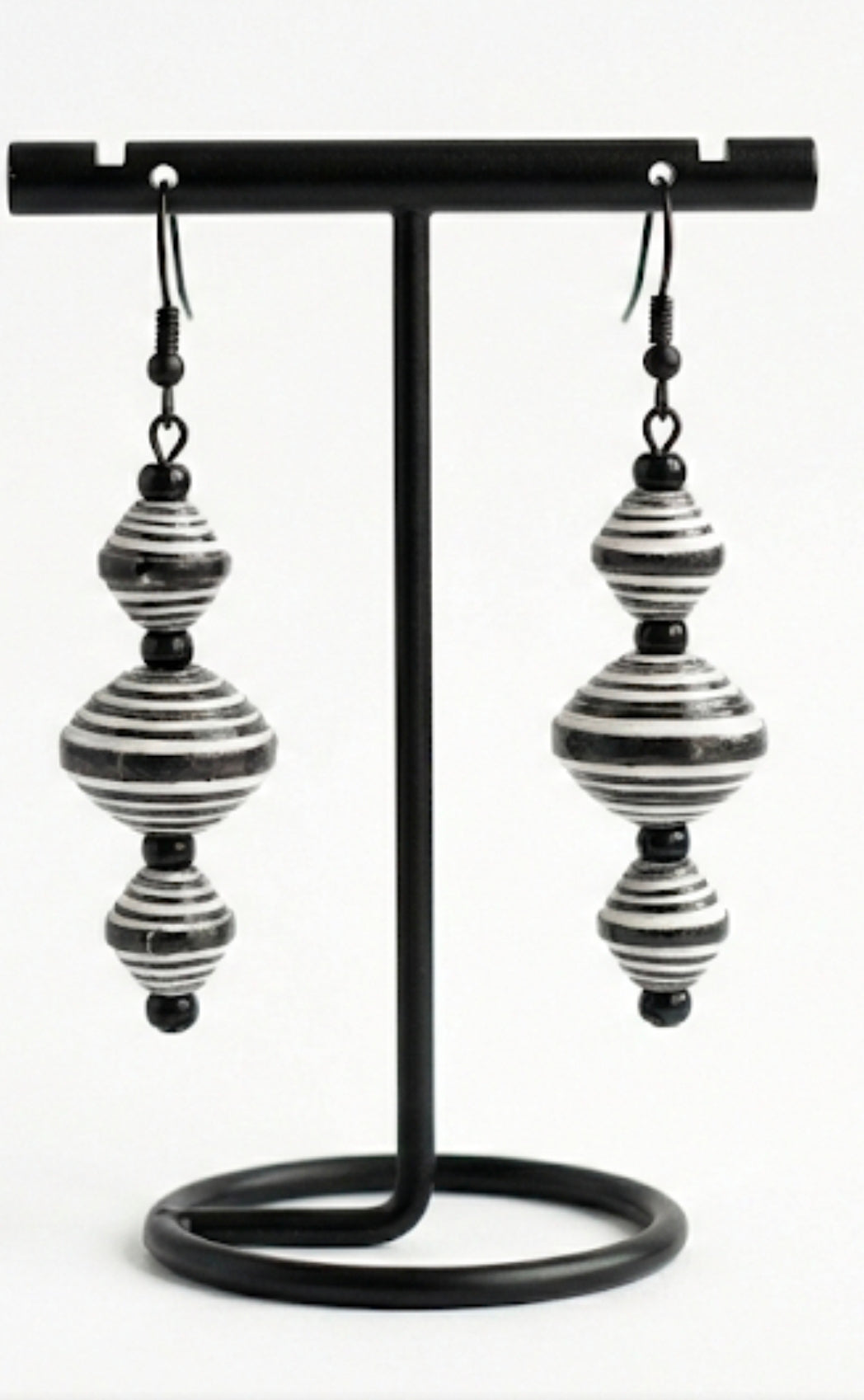Midnight Stripe Drop Earrings