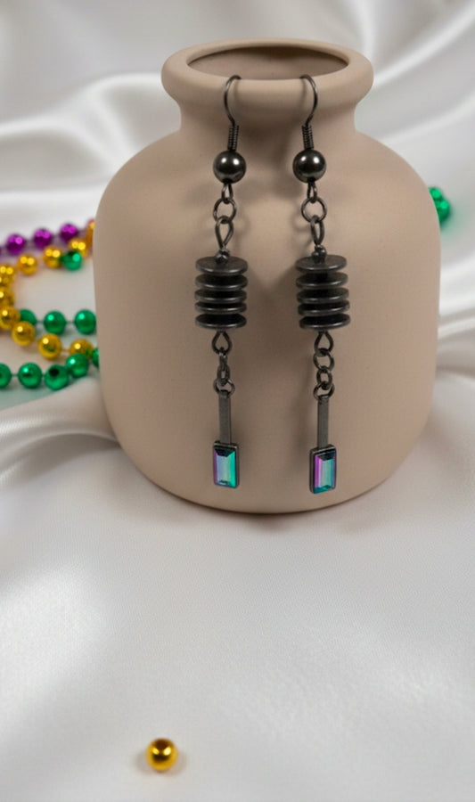 Gunmetal City Drop Earrings