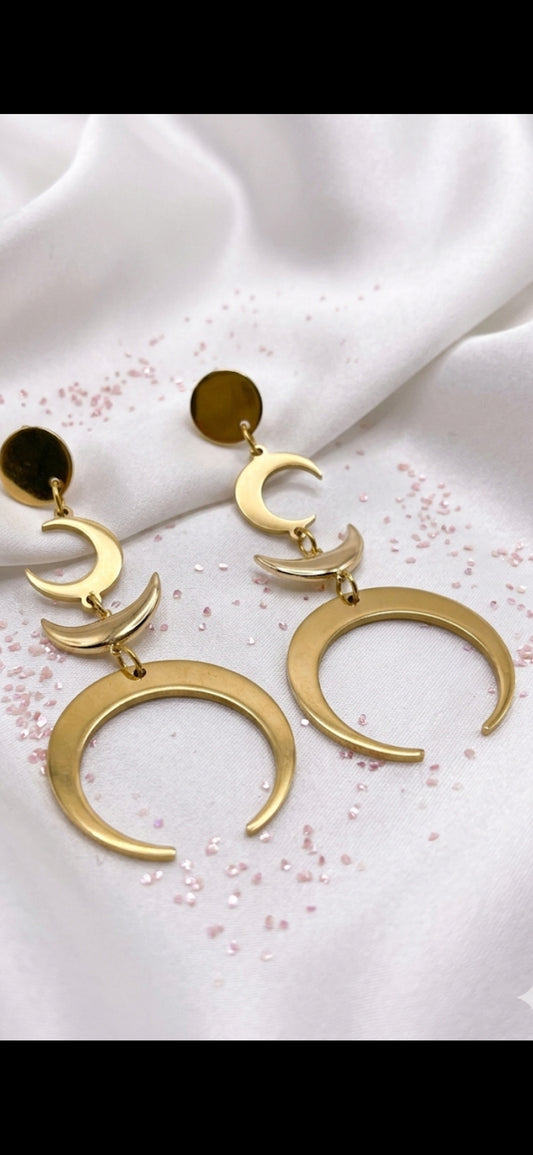 Crescent Cascade Drop Earrings