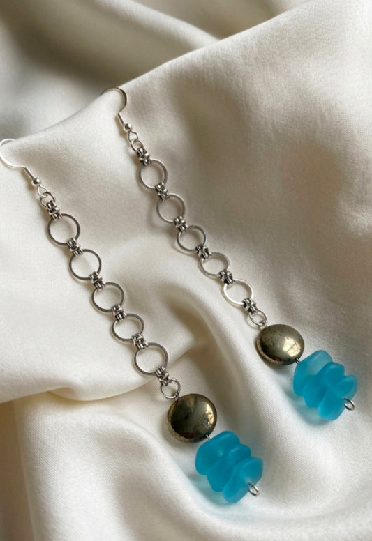 Turquoise Chain Drop Earrings