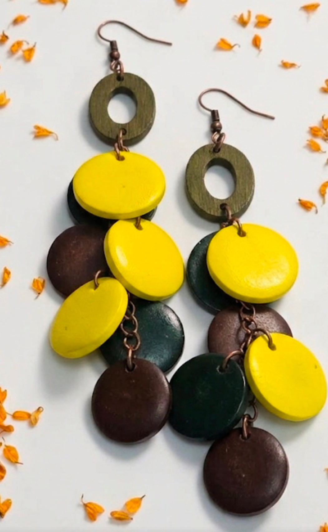 Earth Cluster Statement Earrings