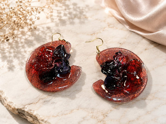 Merlot Shell Drop Earrings