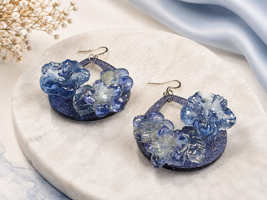 Sapphire Tide Cluster Earrings